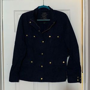 Navy Blue Jcrew Relaxed Boyfriend Field Jacket